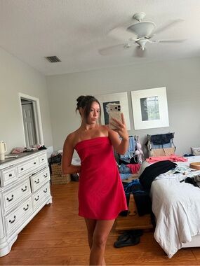 hailees lace strapless mini dress red Princess Polly Women's Hailees Strapless Lace Minidress - Red